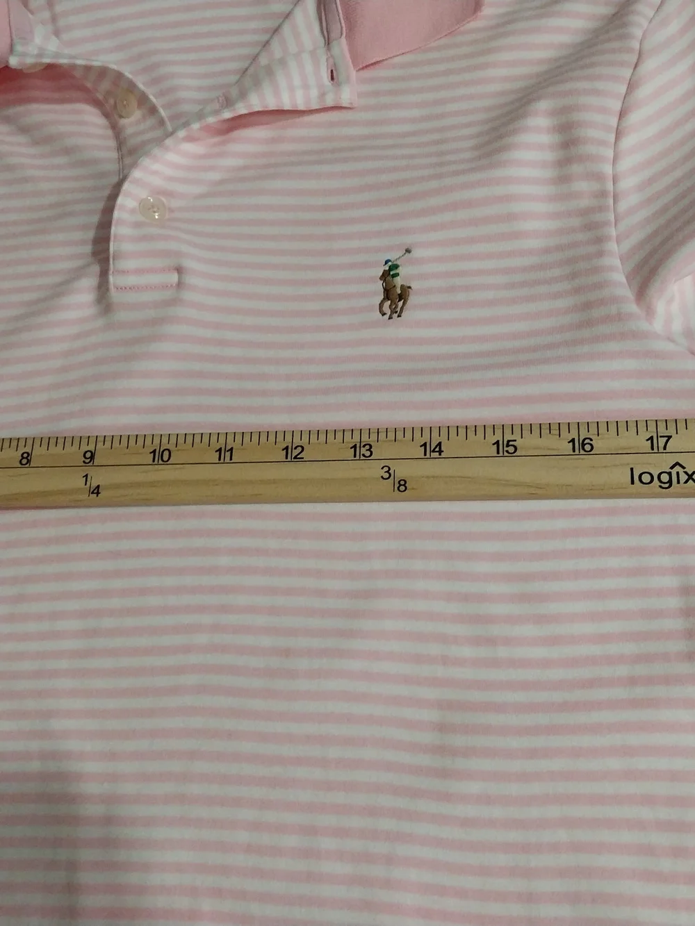 Polo by Ralph Lauren Men' Pink Striped Cotton Polo Shirt Size S